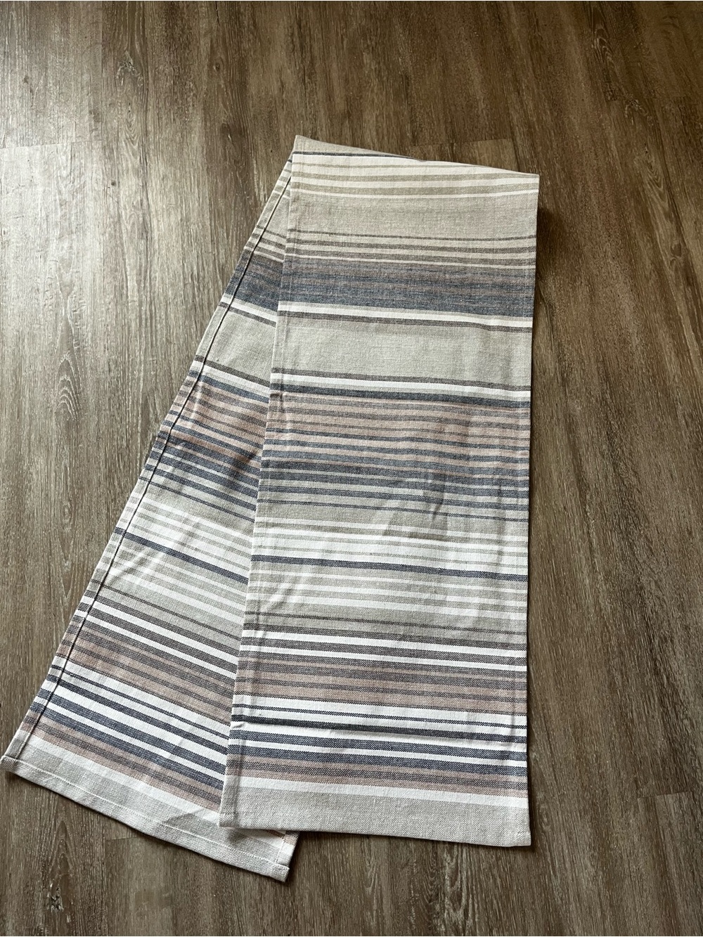 Striped Neutral Table Runner